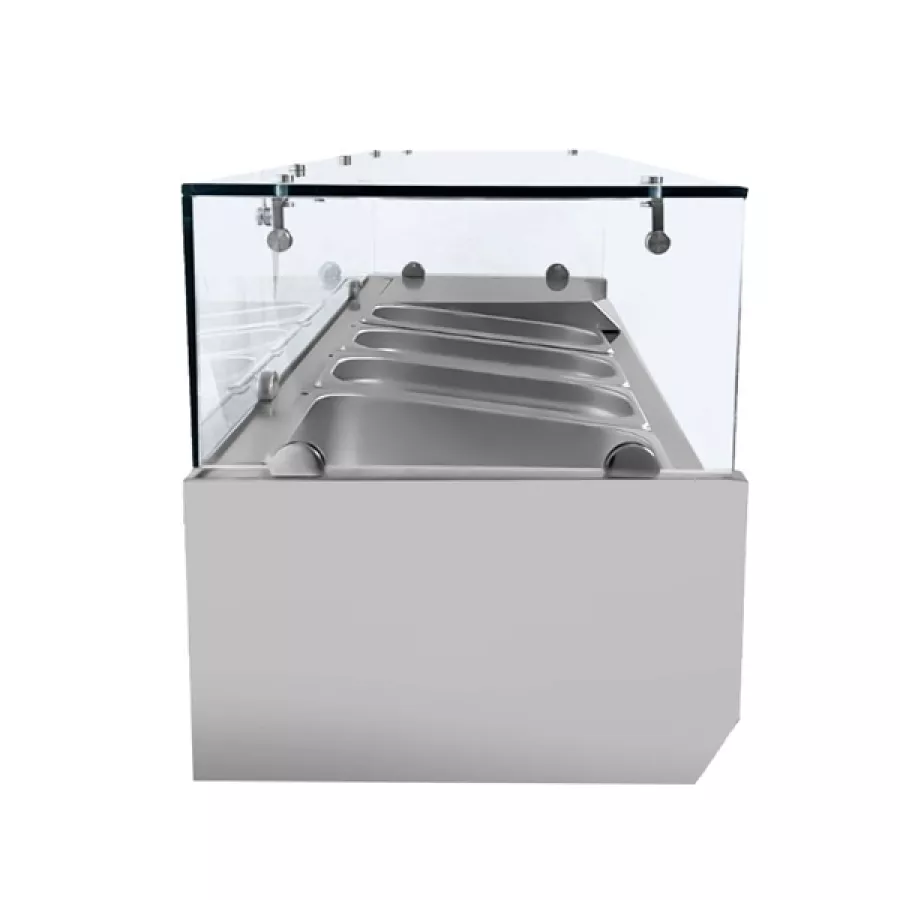 Gekühlte Arbeitsplatte 1400 mm Edelstahl für 6x GN 1/3 Behälter