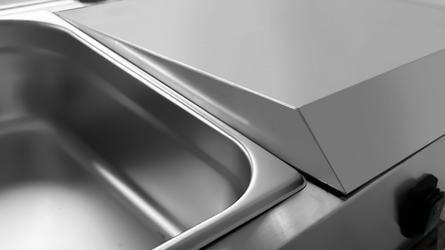 Gekühlte Arbeitsplatte 2000 mm Edelstahl für 9x GN 1/3 Behälter