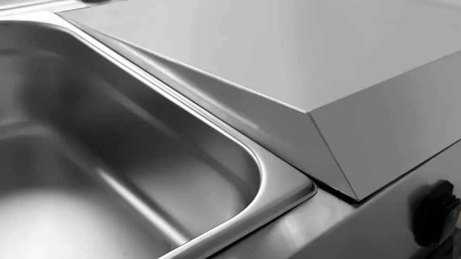 Gekühlte Arbeitsplatte 1400 mm Edelstahl für 6x GN 1/3 Behälter