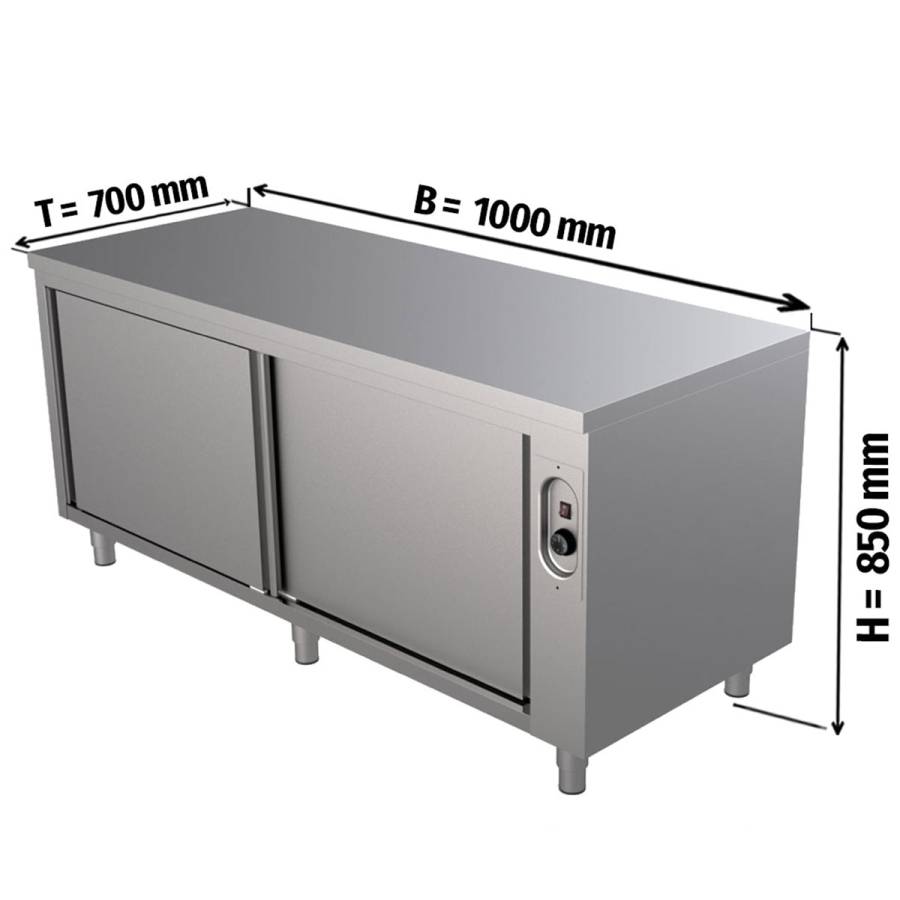 Wärmeschrank ECO mit Schiebetür | B1000 x T700 x H850 mm