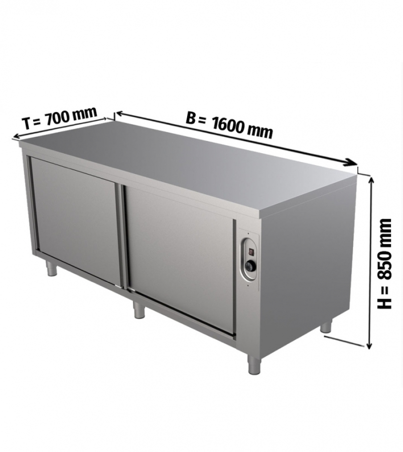 Wärmeschrank ECO mit Schiebetür | B1600 x T700 x H850 mm