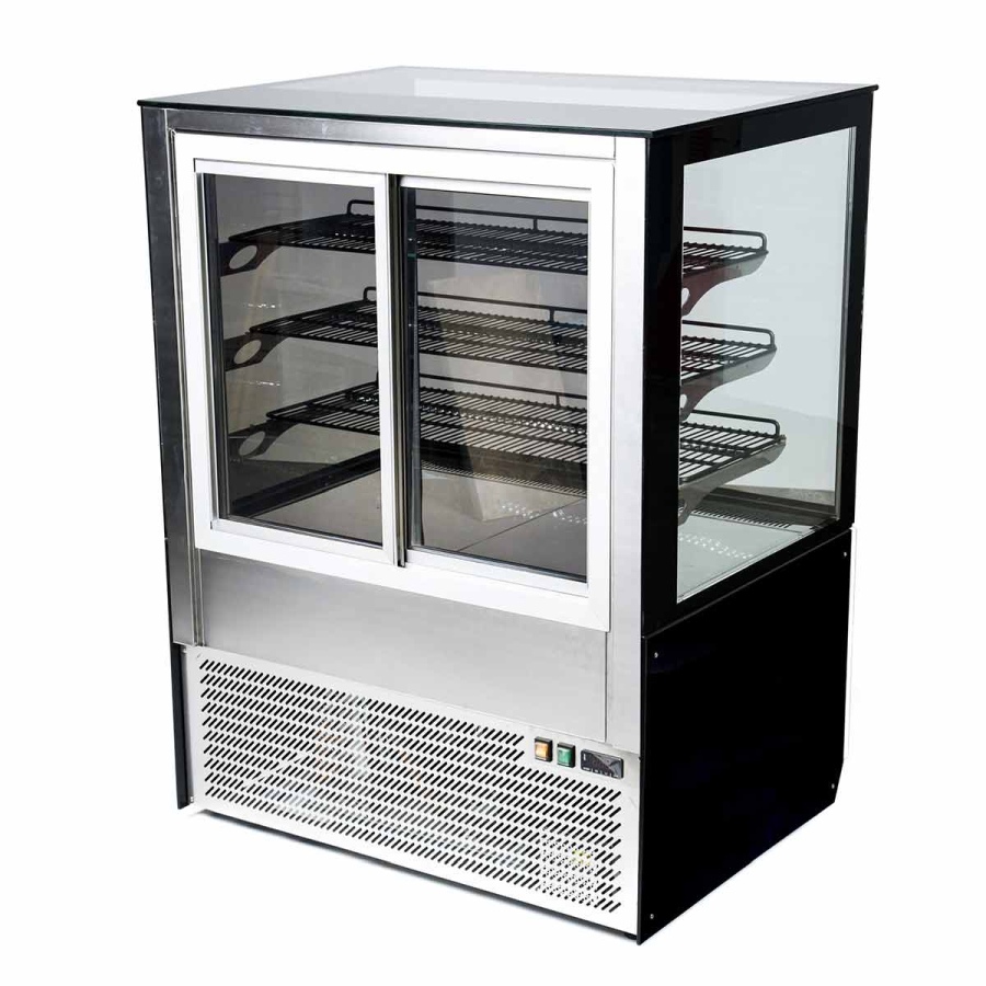 Wärmevitrine | Weiß-Schwarz | 1000x750x1300 mm