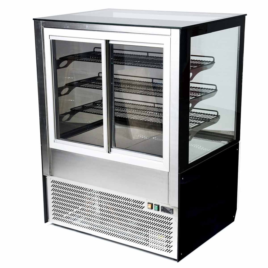 Wärmevitrine | Weiß-Schwarz | 1500x750x1300 mm