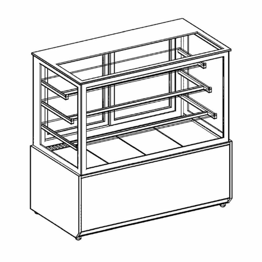 Wärmevitrine | Weiß-Schwarz | 1500x750x1300 mm