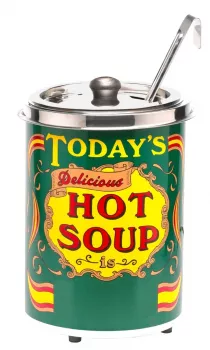 Hot-Pot Suppentopf | Nostalgischer Aufkleber grün/gelb