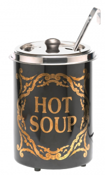 Hot-Pot Suppentopf | Schwarz mit Echtgoldverzierungen