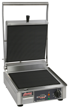 Glaskeramische contactgrill Bistro | Geribbelde grillplaten