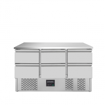 Kühltisch Mini 700 3-fach mit 6 Schubladen - Gastro Kühlstation für die Gastronomie
