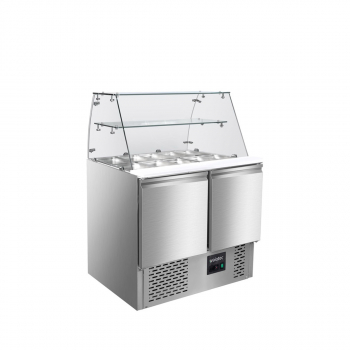 Saladette 700 2-fach mit eckigem Glasaufsatz - Gastrohot