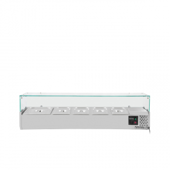 Kühlaufsatz 380 mit Glasabdeckung 4xGN1/3 1xGN1/2 - Easyline - 1400 - Gastrohot