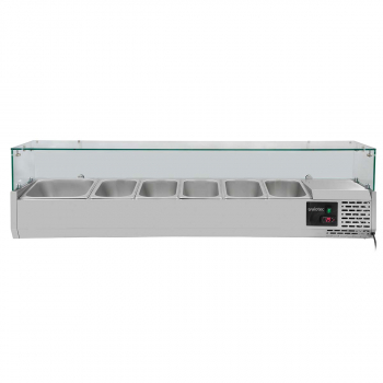 Kühlaufsatz 380 mit Glasabdeckung 5xGN1/3 1xGN1/2 - Gastrohot