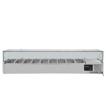 Kühlaufsatz 380 mit Glasabdeckung 9xGN1/3 - Easyline - 2000 W - Gastrohot