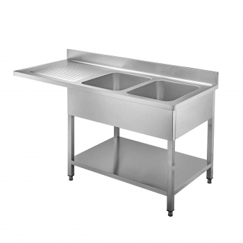 Spülcenter 600 2 Becken rechts B 1600 - Professionelles Spülcenter für die Gastronomie