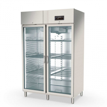 Kühlschrank 1400 2-türig GN 2/1 Glas - Topline - Gastrohot