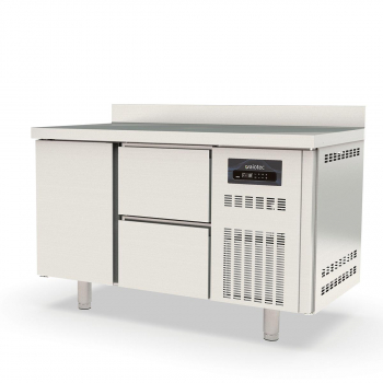 Tiefkühltisch 700 2-fach GN1/1 mit 2 Schubladen und 1 Tür - Aufkantung - Gastrohot