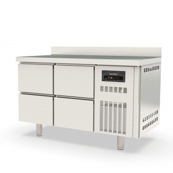 Tiefkühltisch Topline 700 2-fach GN1/1 mit 4 Schubladen und Aufkantung - Gastrohot