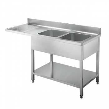 Spülcenter 700 2 Becken rechts B 2000 - Topline Spülcenter mit 2 Becken für die Gastronomie