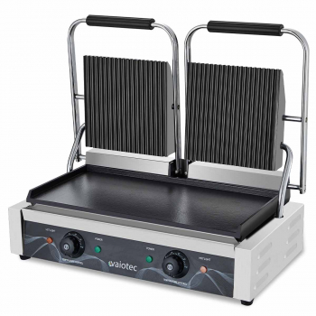 Elektro Kontaktgrill Doppelt Breite 568 mm - Oben Gerillt Unten Glatt - Gastrohot