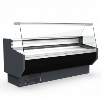 Kühltheke Topline 100 mit geradem Frontglas in Schwarz - Gastrohot