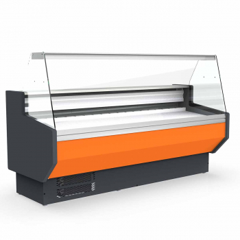 Kühltheke Topline 100 mit geradem Frontglas in Orange - Gastrohot