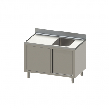 Spülschrank 700 1 Becken rechts mit Schiebetüren B-1400 - Topline - Gastrohot
