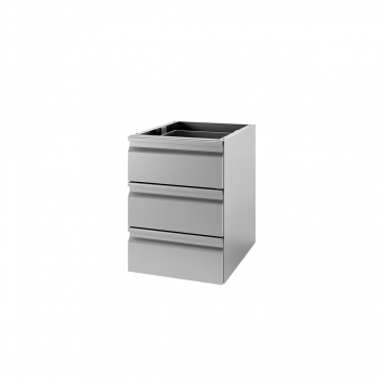 Schubladenblock mit 3 Schubladen für Arbeitstisch 700 mm breit - Gastrohot