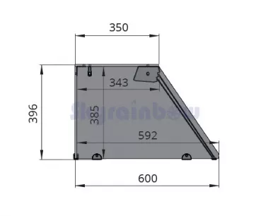 Kalte Theke, 4x GN1/1, Granit Star Galaxy schwarz, 153x82x85.5 Glasaufbau Klarglas ohne Zwischenablage, H=396mm