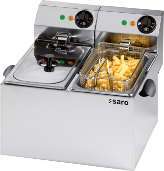Fritteuse 2x 2 kW 2x 4 L | Stufenlose Temperatureinstellung