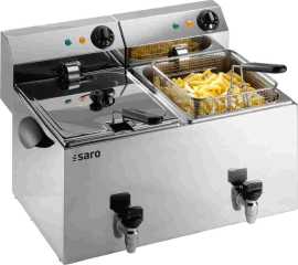 Fritteuse 2x 3.25 kW 2x 8 Liter | Becken mit Kältezone