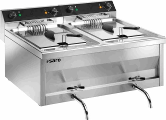 Fritteuse Tisch 2x 9 kW 2x 12 L | Abgerundetes Becken