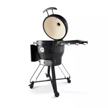 Premium Kamado BBQ 22 Zoll Ø 56cm - Holzkohlegrill mit Keramikgehäuse und Thermometer