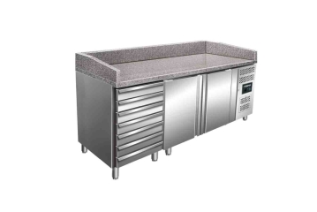 Pizzatisch 428 Liter | B 2025 T 800 H 1030-1090 mm