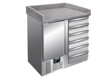 Pizzatisch mit 6 Schubladen | B 955 x L 700 x H 1020 mm