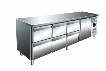 Kühltisch mit 1 Tür und 3x2 Schubladen - Modell Kylja 4160 TN