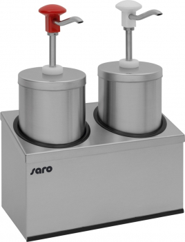 Sausdispenser inclusief houder voor twee sausdispensers