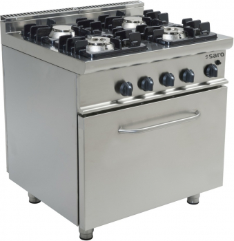 Gasherd mit Gasbackofen 4 Gasbrenner