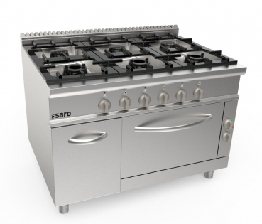 Gasfornuis + elektrische oven 6 branders