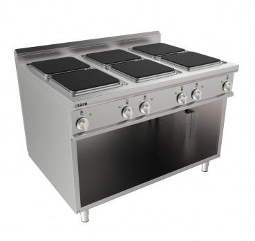 Elektrisch fornuis open onderbouw 6 platen