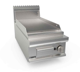 Gasgrillplaat 400 mm breed Tafelmodel geribbeld
