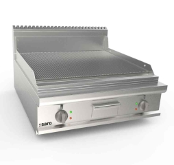 Elektrische bakplaat 800 mm breed, tafelmodel geribbeld