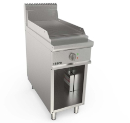 Elektrische bakplaat 400 mm breed recht geribbeld