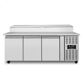 Saladette 3 Türen 1/1 GN Zwangsbelüftung Klappdeckel +2°C bis +8°C