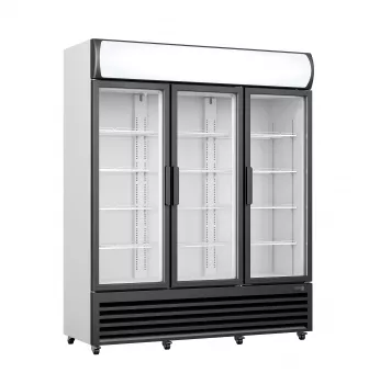 Kühlschrank mit 3 Glastüren + Werbetafel, Modell GTK 1065
