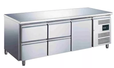Kühltisch 1 Tür 4 Schubladen | B 1795 x T 700 x H 850 mm