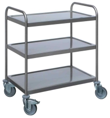 Serveertrolley 4 Verzinkte Wielen 2 Totale Remmen
