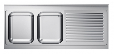 600 Spültischplatte 2 Links 2000