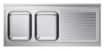 600 Spültischplatte 2 Links 2000