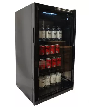 Kühlschrank 1 Glastür Tischmodell 80 Liter - ideal für Gastronomie und Gewerbezwecke