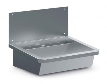 Edelstahl Waschbecken 600 mm mit Spritzschutz