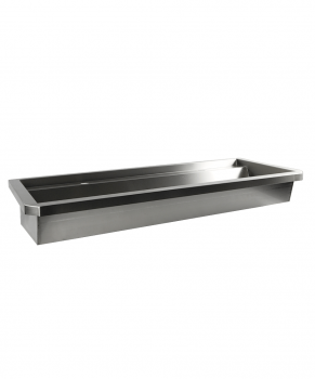 Edelstahl Waschbecken 1200 mm mit 2 Ablasshähnen